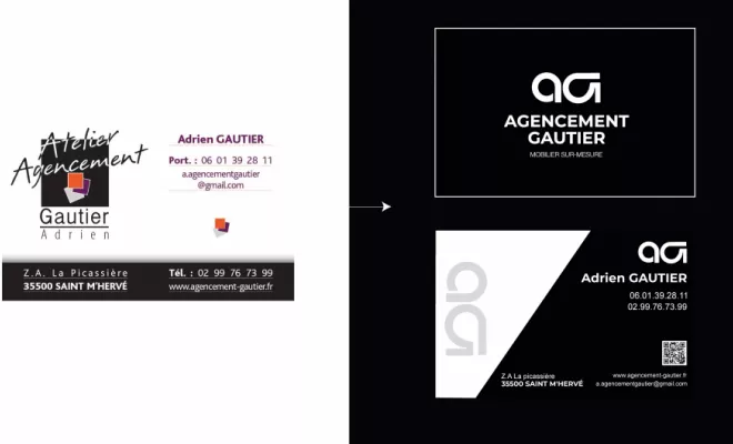 Création d'un nouveau logo pour Agencement Gautier, Rennes, HD Graphisme