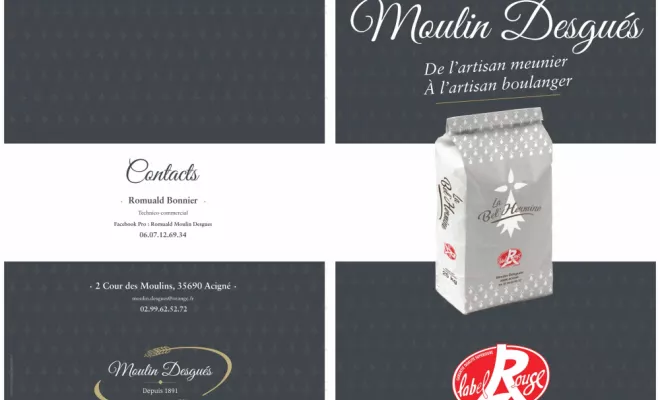 Création d'éléments graphique pour "Moulin Desgués - La Belle Hermine", Rennes, HD Graphisme