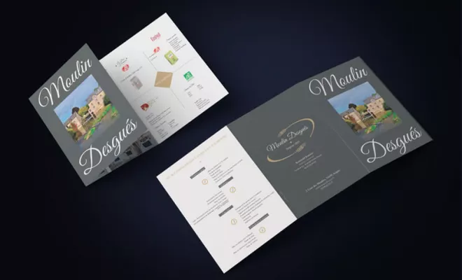 Création d'éléments graphique pour "Moulin Desgués - La Belle Hermine", Rennes, HD Graphisme