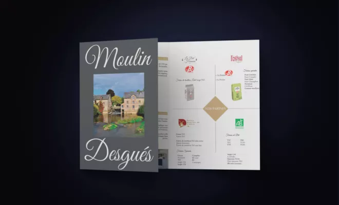 Création d'éléments graphique pour "Moulin Desgués - La Belle Hermine", Rennes, HD Graphisme